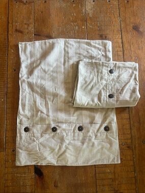 Pier 1 Cream/Tan Button-Accent Decorative Pillow Covers (Set)
